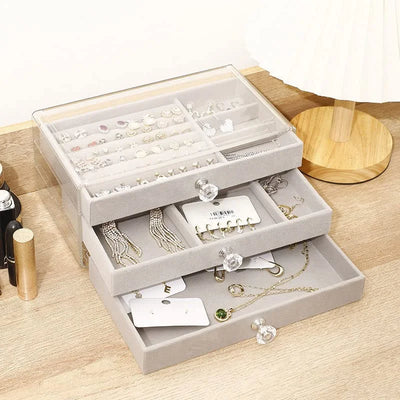 Acrylic Jewelry Organizer With 3 Drawers