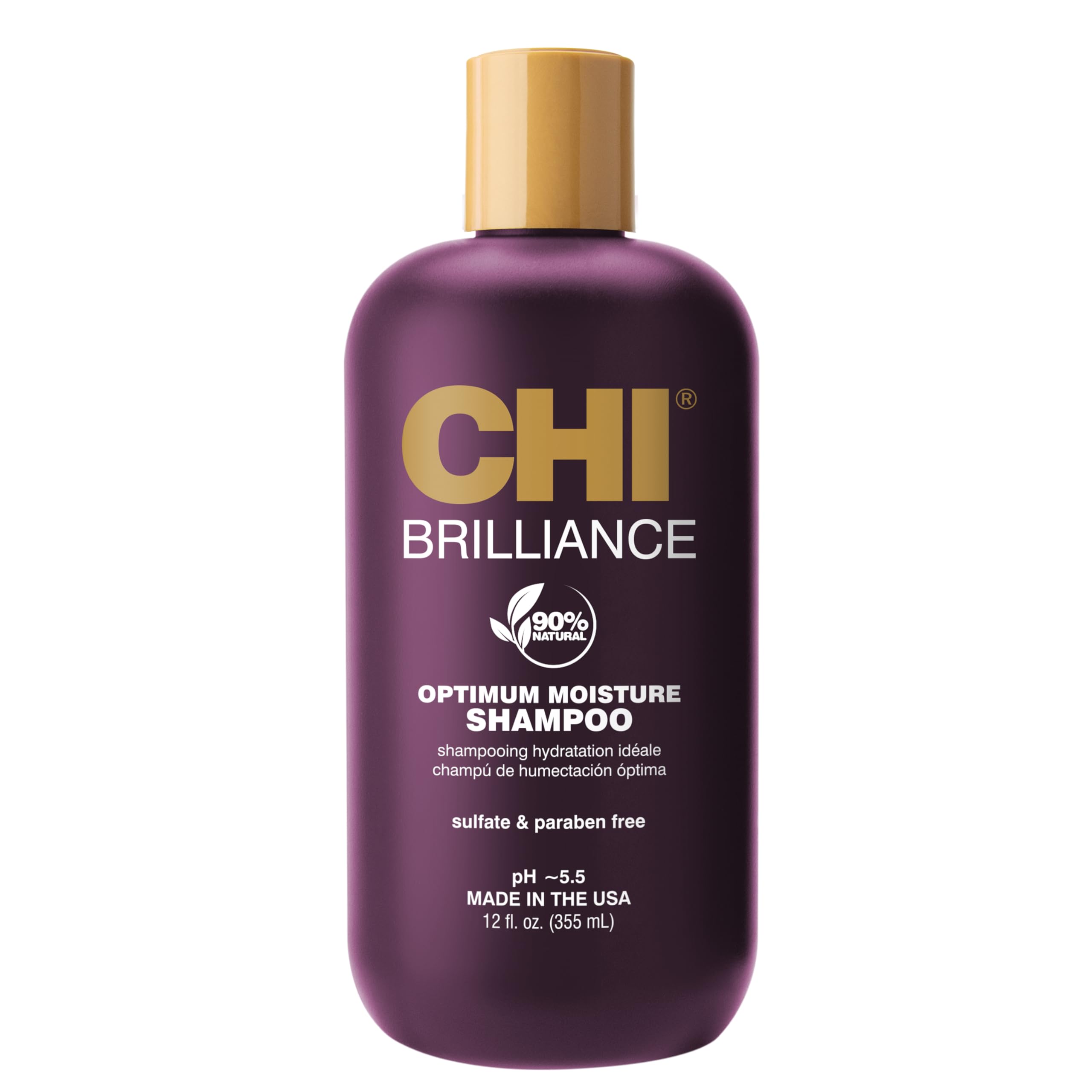 CHI Brilliance 90% Natural Sulfate & Paraben Free Optimum Moisture Shampoo 355ml