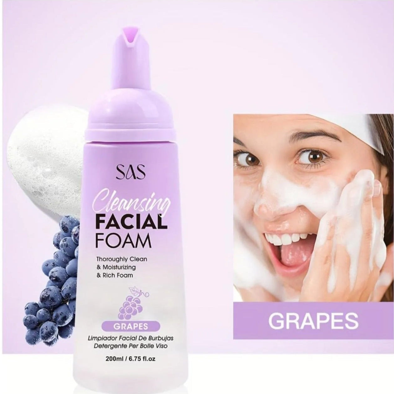 SAS Grapes Cleansing Facial Foam – 200ml