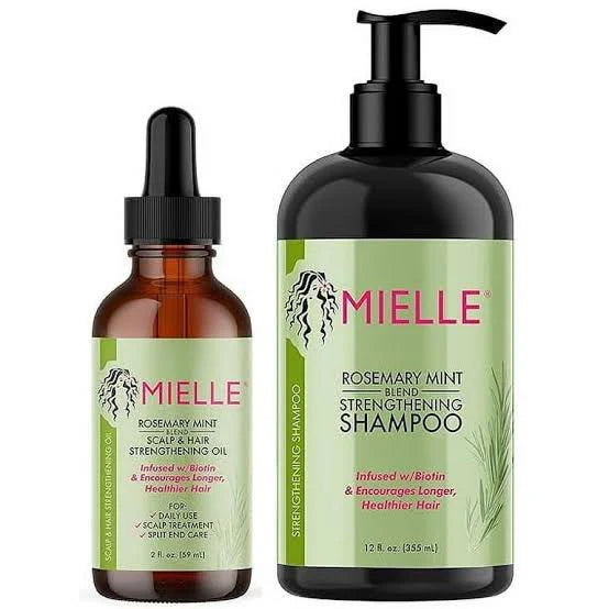 Mielle Organics Rosemary Mint Strengthening Hair Oil & Shampoo
