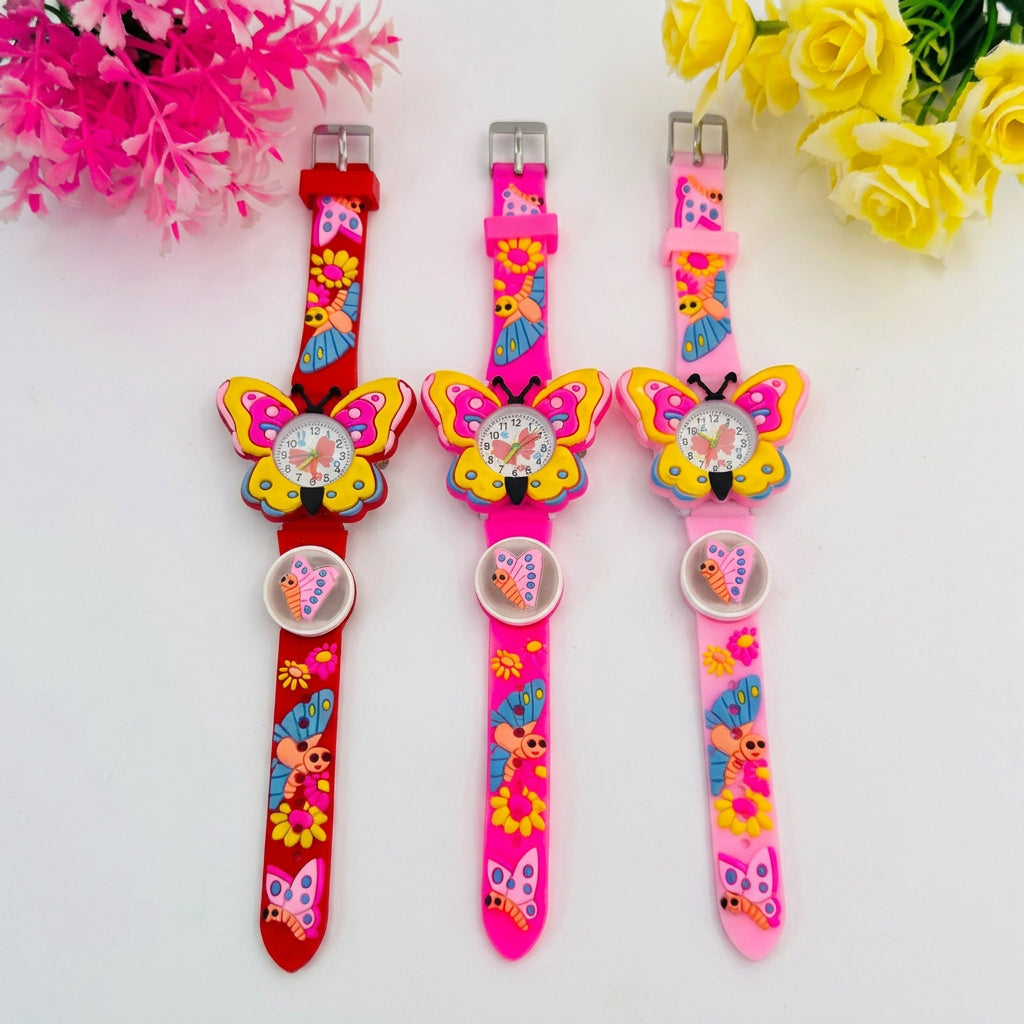3D Cartoon Butterfly Children's Quartz Wristwatches