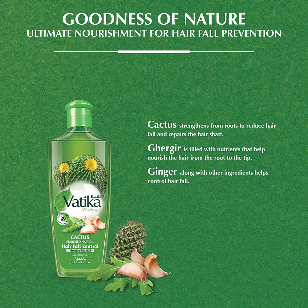Vatika Natural Cactus Enrich Hair Oil Hair Fall Control 300ml