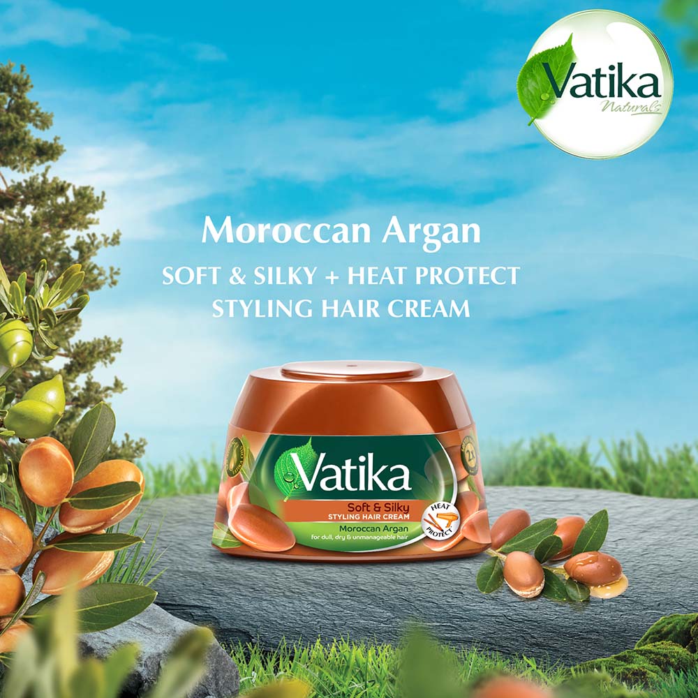 Vatika Naturals Soft & Silky Styling Hair Cream with Moroccan Argan 140ml