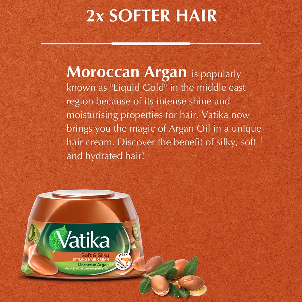 Vatika Naturals Soft & Silky Styling Hair Cream with Moroccan Argan 140ml