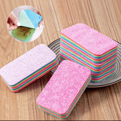 Rainbow Color Pot Dish Sponge Double Side Dishwashing Sponge