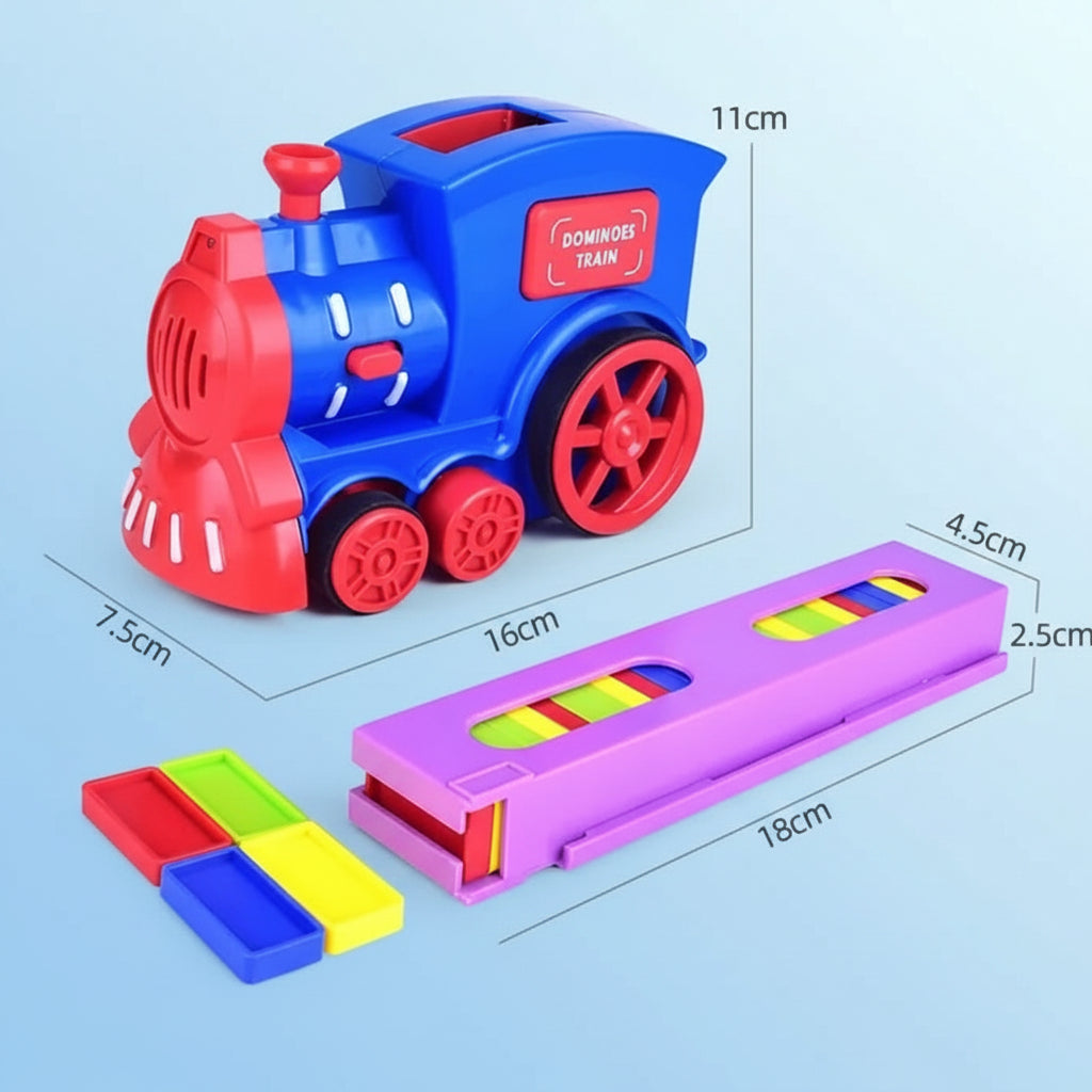 Domino Train Toy  Sound Automatic Domino Train Set - 60 Piece