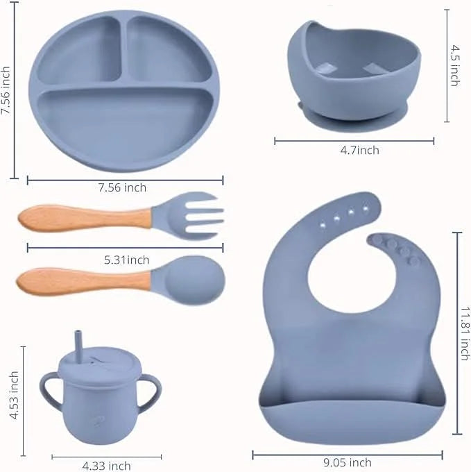Anti-Slip Silicone Baby Feeding - 7 Piece Set