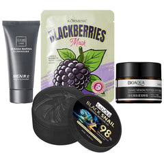 New Pack of 4 Blackberries deal Cleanser & Eye Cream OR Facial mask & soothing gel skin care series