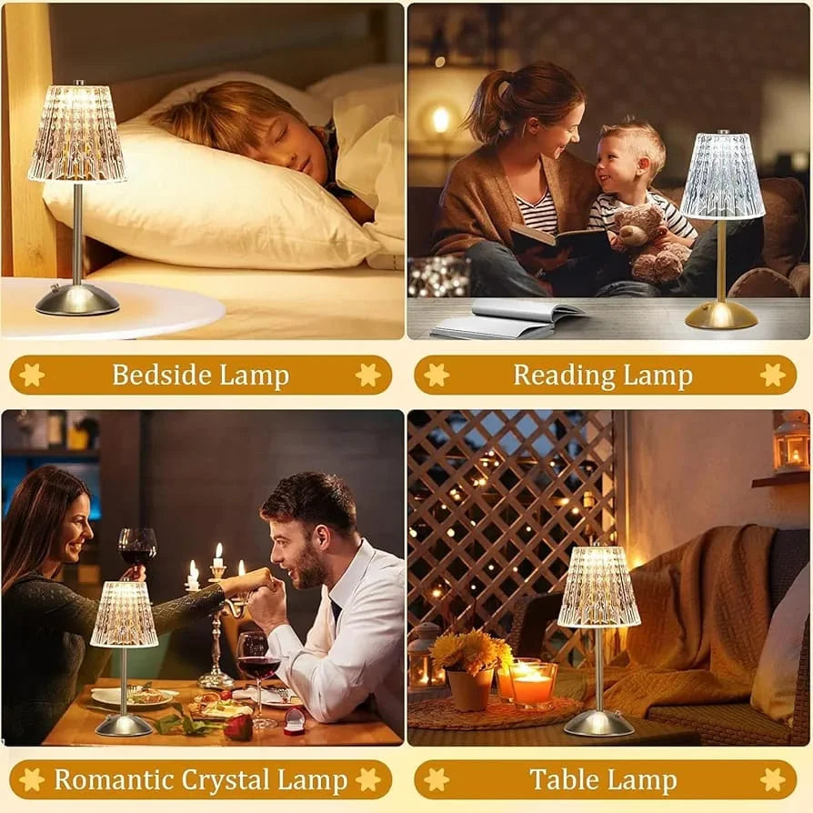 USB Charging Touch Diamond Table Lamp - Each