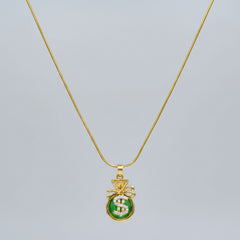 Elegant Gold & Crystal Ball Mala Necklace