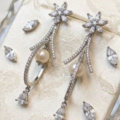 elegant silver-toned chandelier earrings