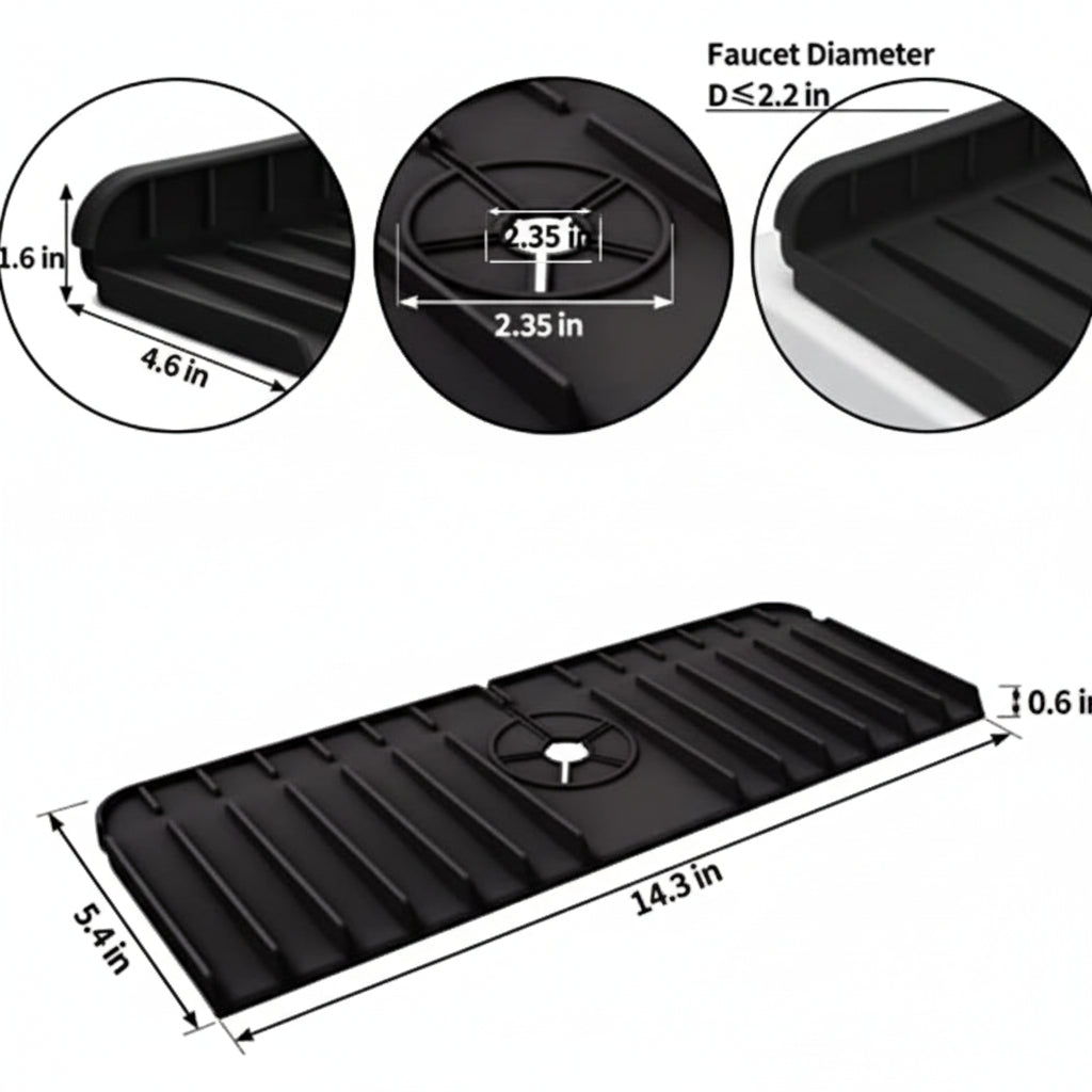 Silicone Faucet Mat For Kitchen & Bathroom