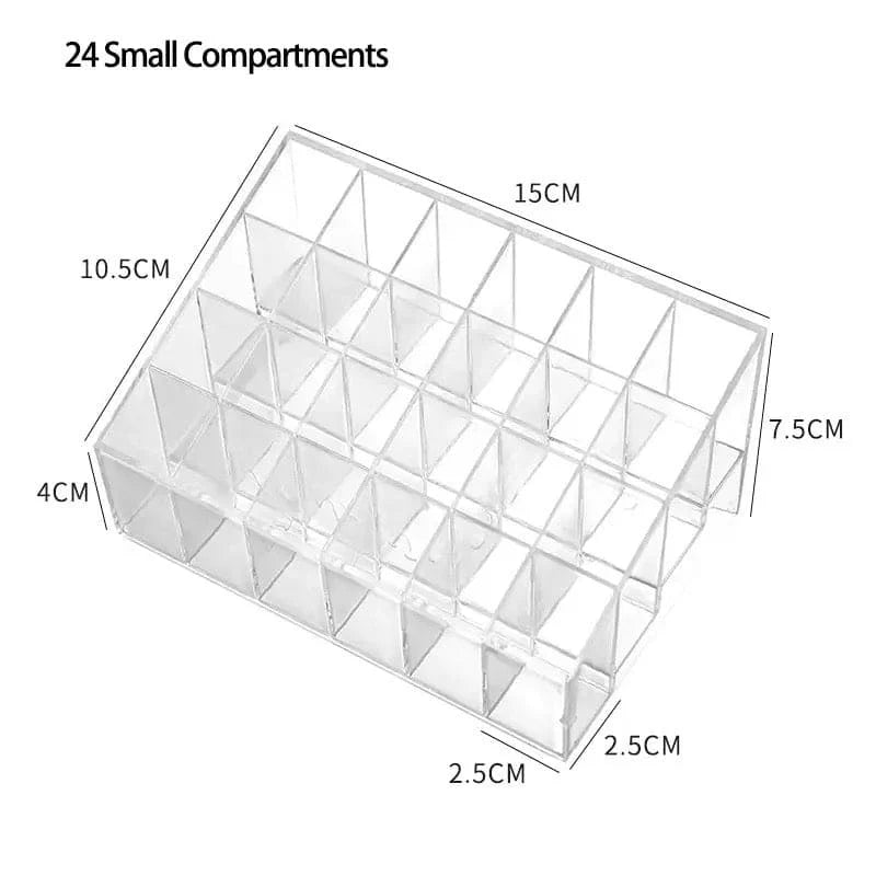 Acrylic Lipstick Nail Polish And Jewellery Display Rack 24 - Grid Lipstick Holder