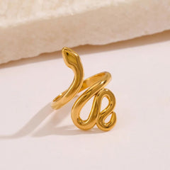 Stainless Steel snake-wrap ring - Each