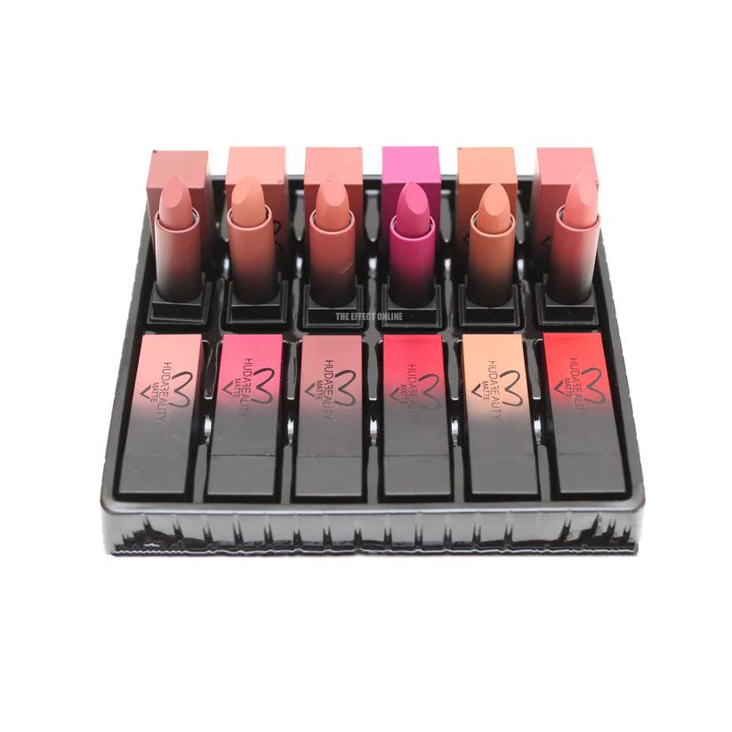 Huda Beauty Matte Lipstick Set - 12 Pcs