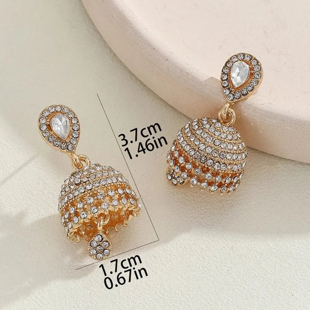Crystal Pave Teardrop Jhumka Earrings