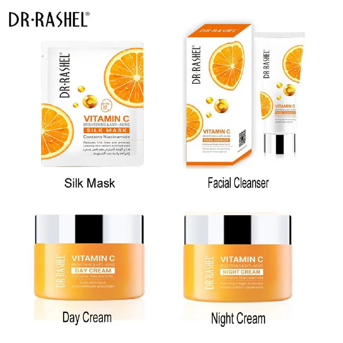 DR.Rashel 4 PC Vitamin C Brightening & Anti Aging Skin Care Series