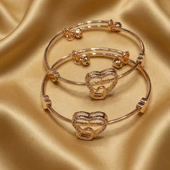 Glamorous Heart Design 24K Gold Plated Bracelet