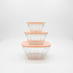 Bowls set with plastic lids - 3 Pcs