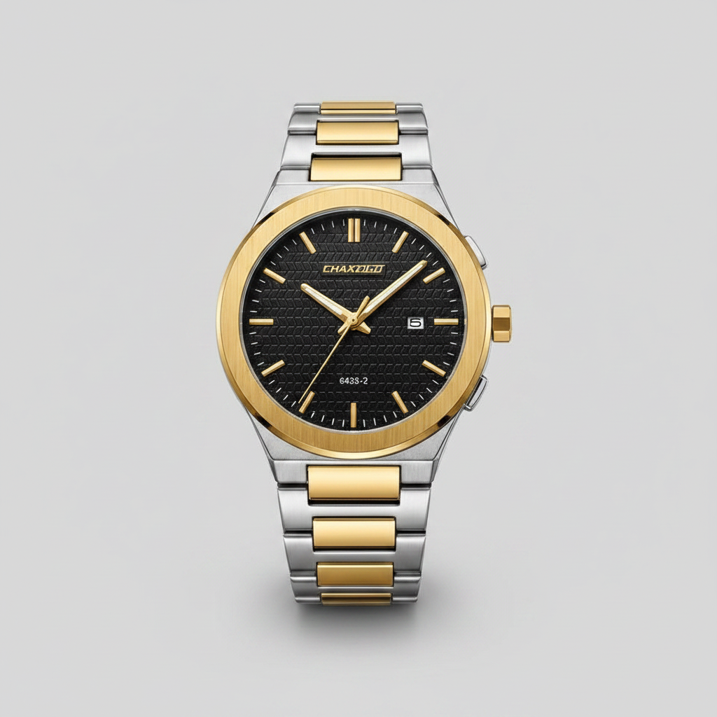 CHAXIGO Executive Timepiece - Two-Tone Gold and Steel Watch