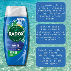 Radox Feel Awake Sea Minerals & Fennel Shower Gel - 225ml