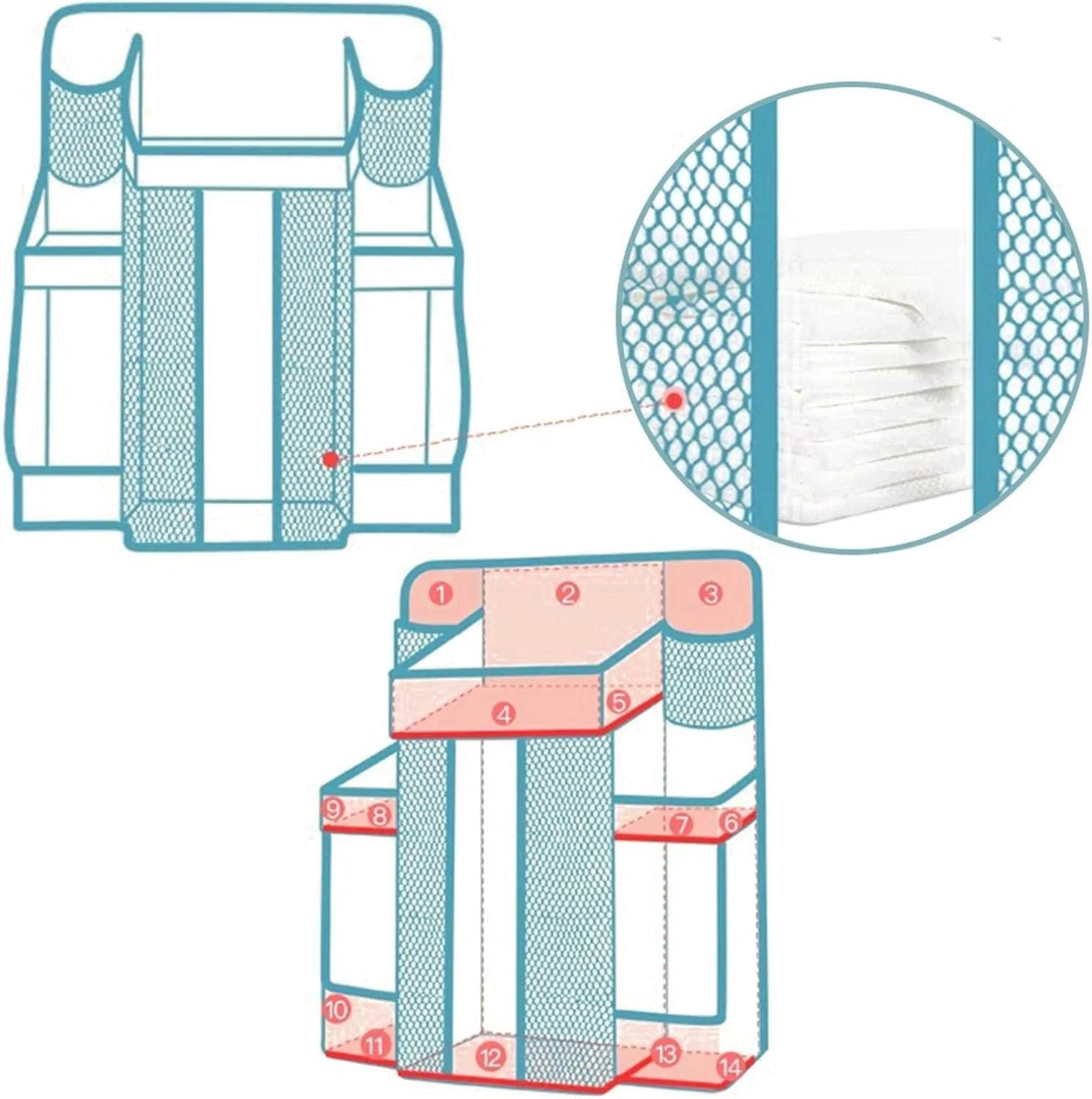 Diaper Organizer for Changing Table and Crib Diaper Stacker