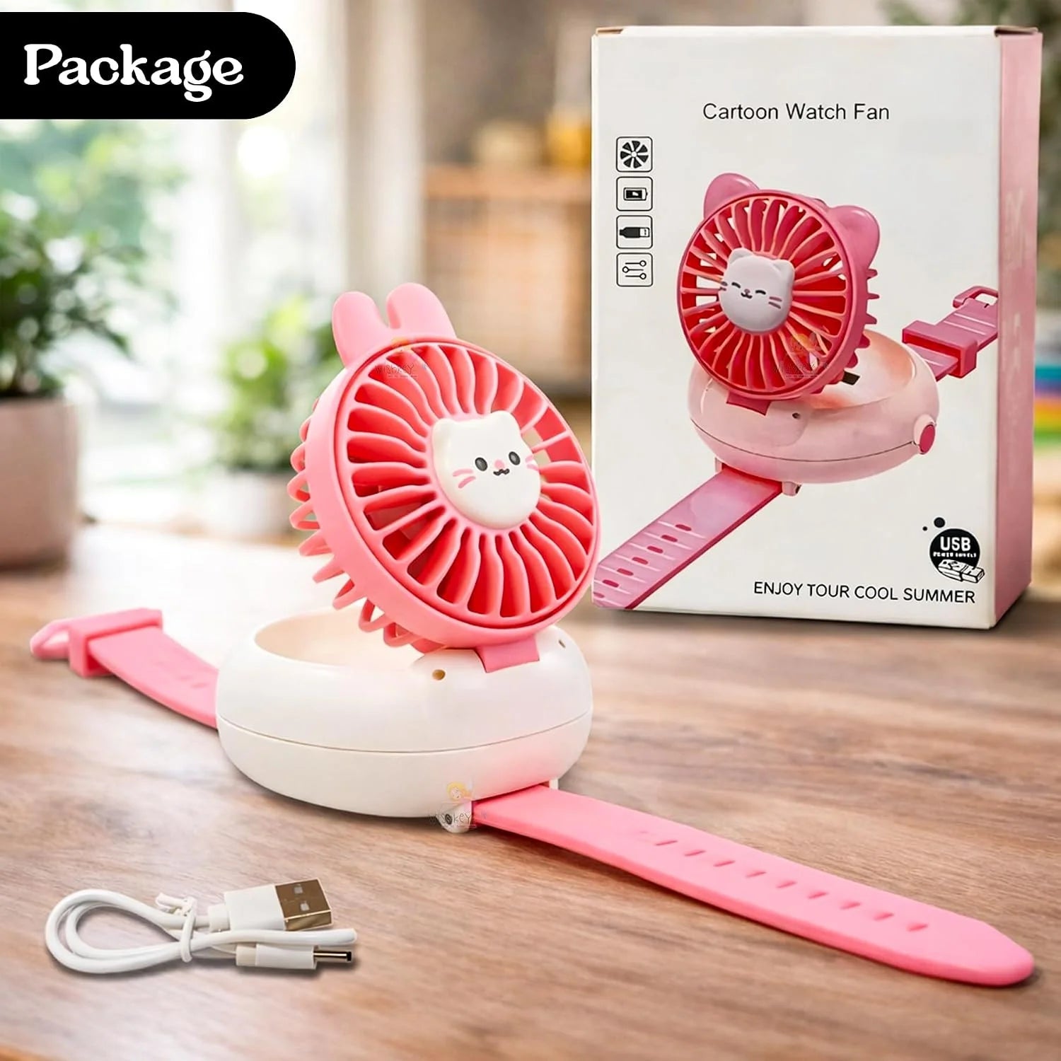 Kids Wrist Watch Fan USB Rechargeable Portable Mini Fan