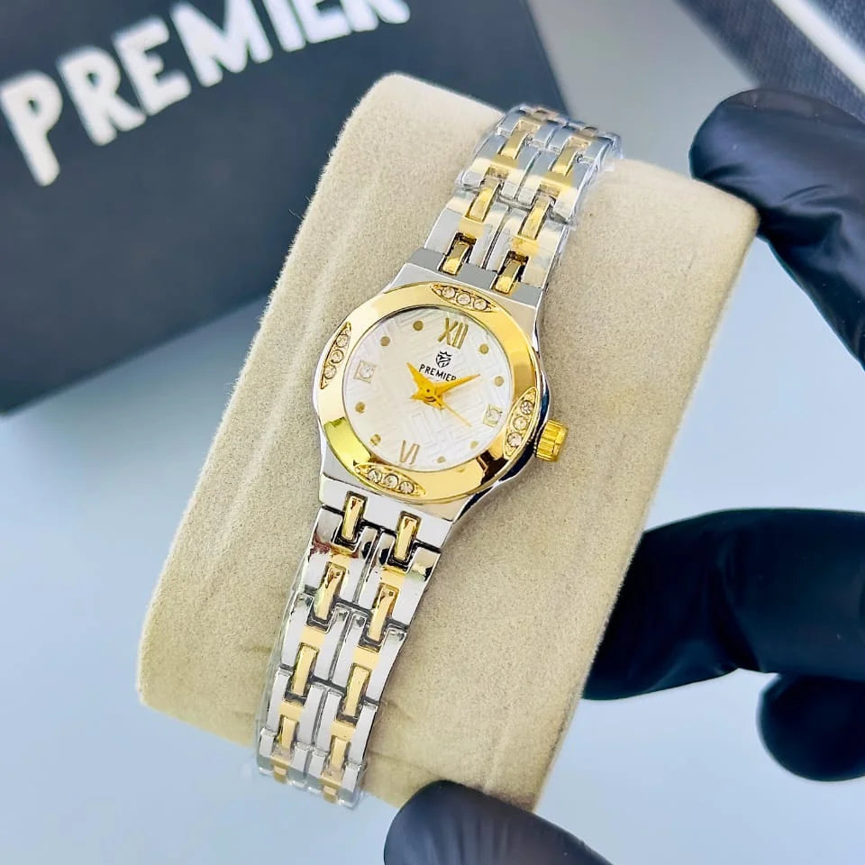 PREMIER Women's Classic Crystal Bezel Stainless Steel Watch
