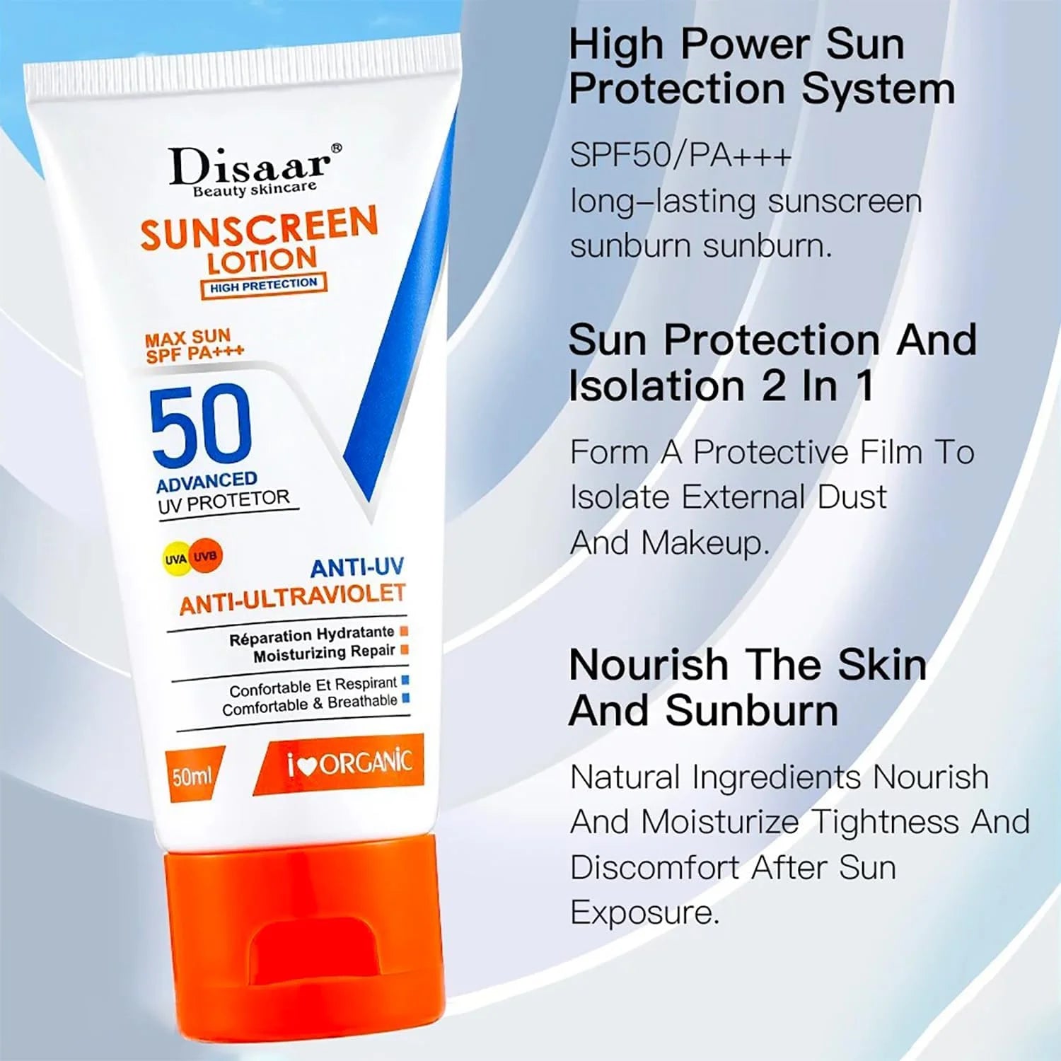 Disaar UVA/UVB  SPF 50 Sunscreen Lotion  - 50g