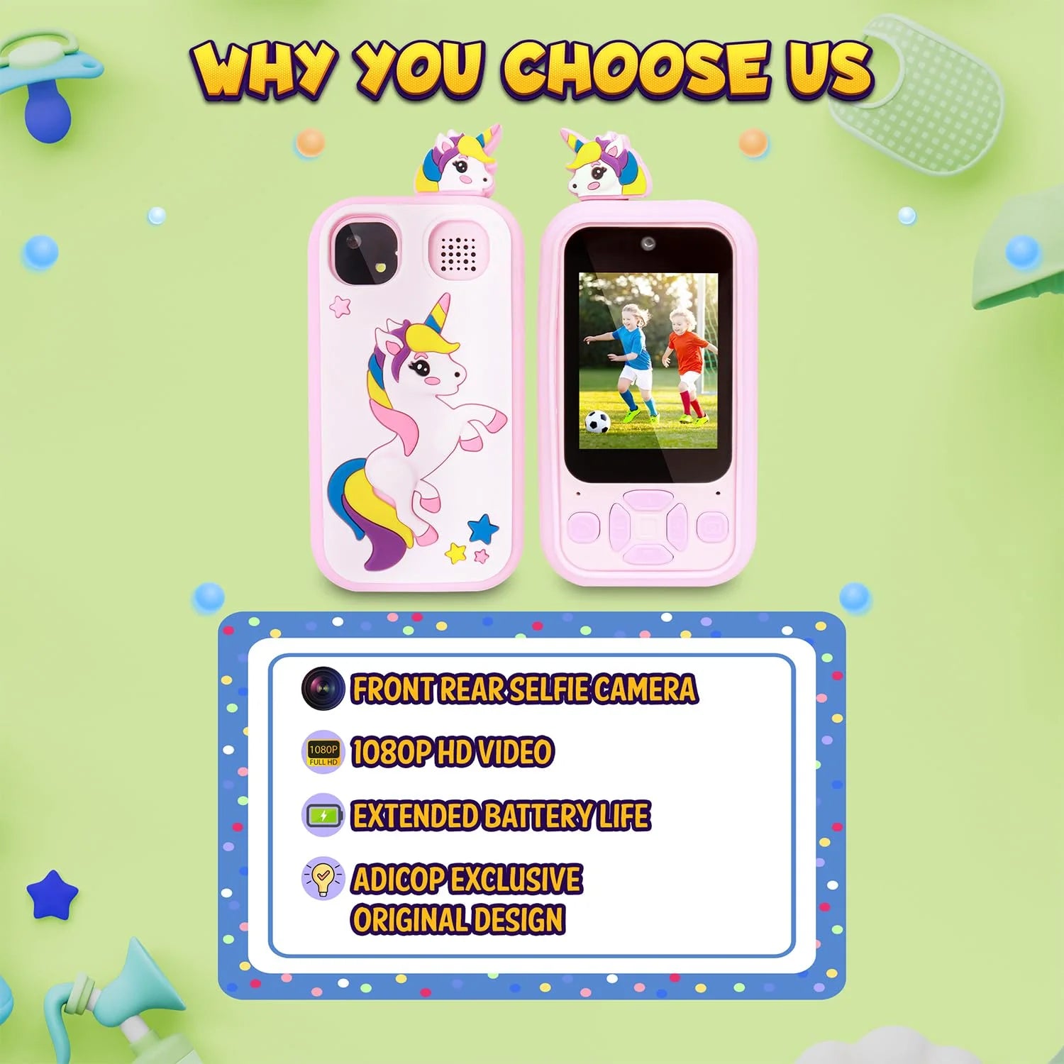 Learning Play Toy Mobile Phone with Dual Camera