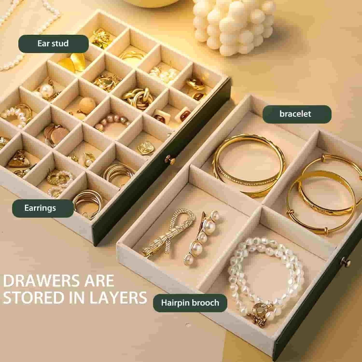 Double-Layer Jewelry Storage Box - Each