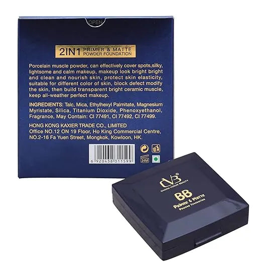 CVB Primer & Matte Powder Foundation – 2-in-1 Flawless Base