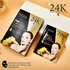 OYAX 24K Gold Firming Face Mask- Anti Aging, Hydrating, Toning & Firming Facial Mask - 10 PCS