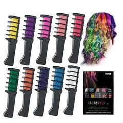 10 Pcs of Colorful Hair Dye Comb Set - Hair Chalks