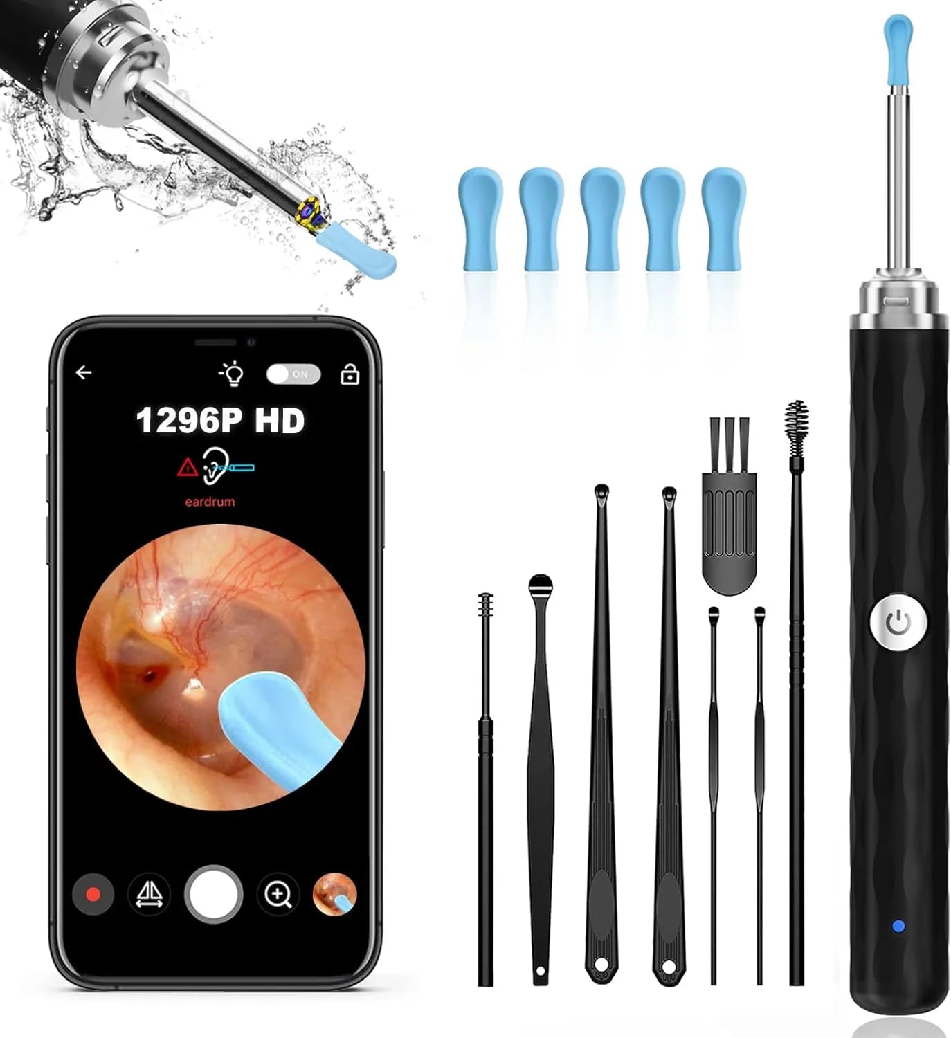 Ear Cleaner High Precision Ear Wax Removal Tool with Camera with LED Light
