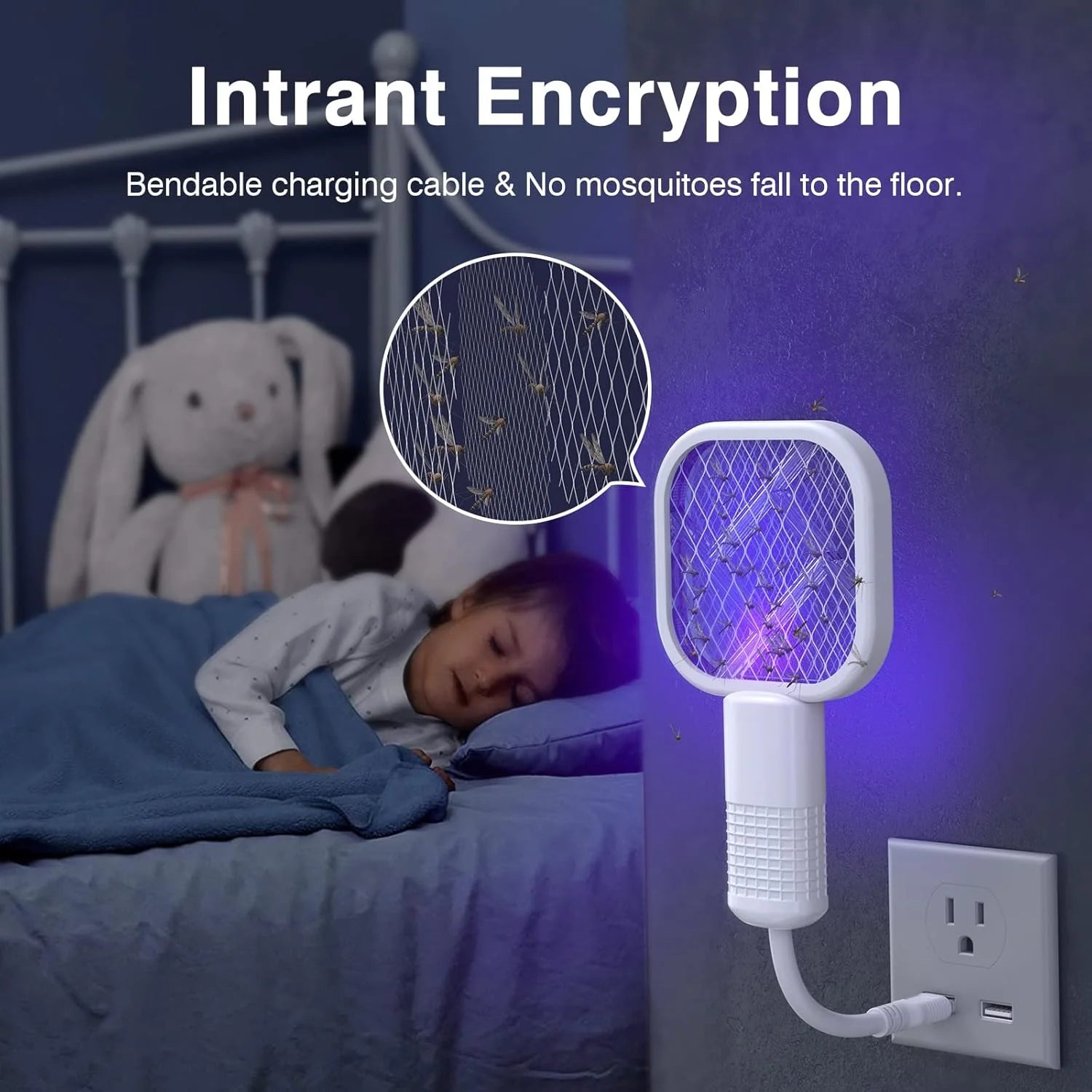 Electric Fly Swatter USB Mini Mosquito Swatter