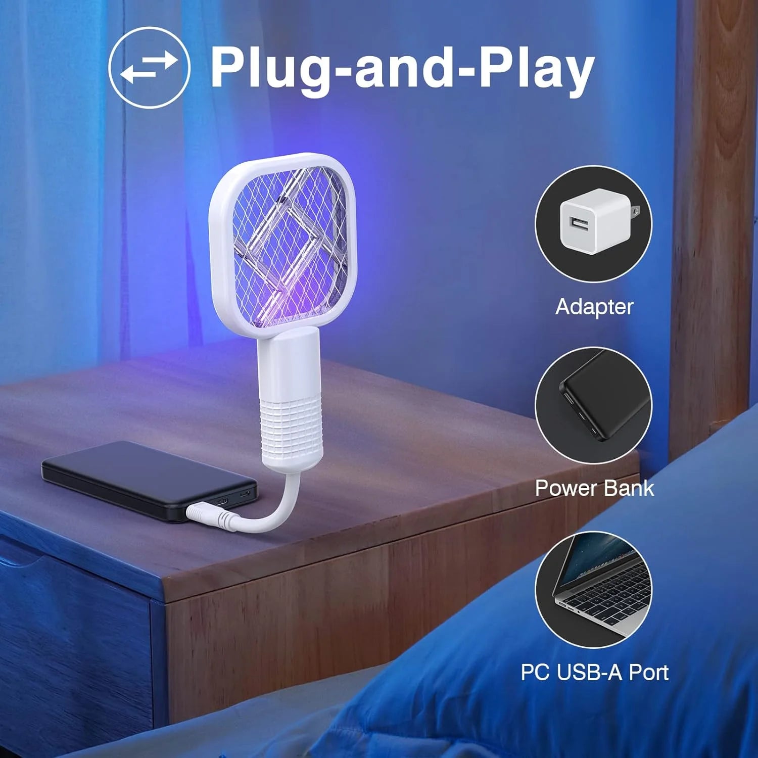 Electric Fly Swatter USB Mini Mosquito Swatter