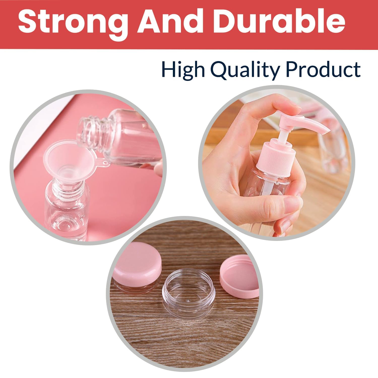 Travel Refillable Bottles Set with Pouch – 6Pcs