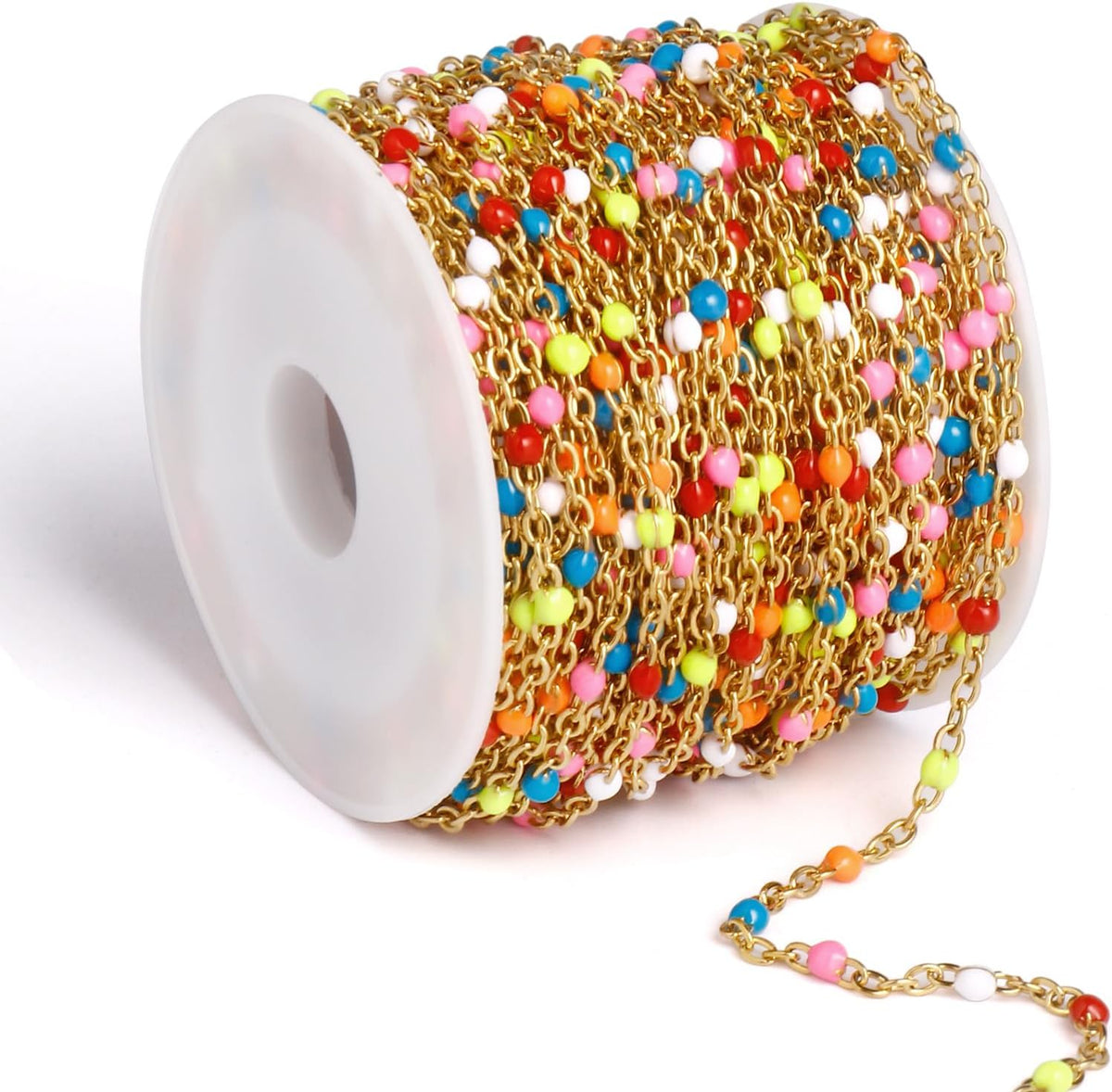 Gold Cable Chains Colorful Enamel  Permanent Bracelet