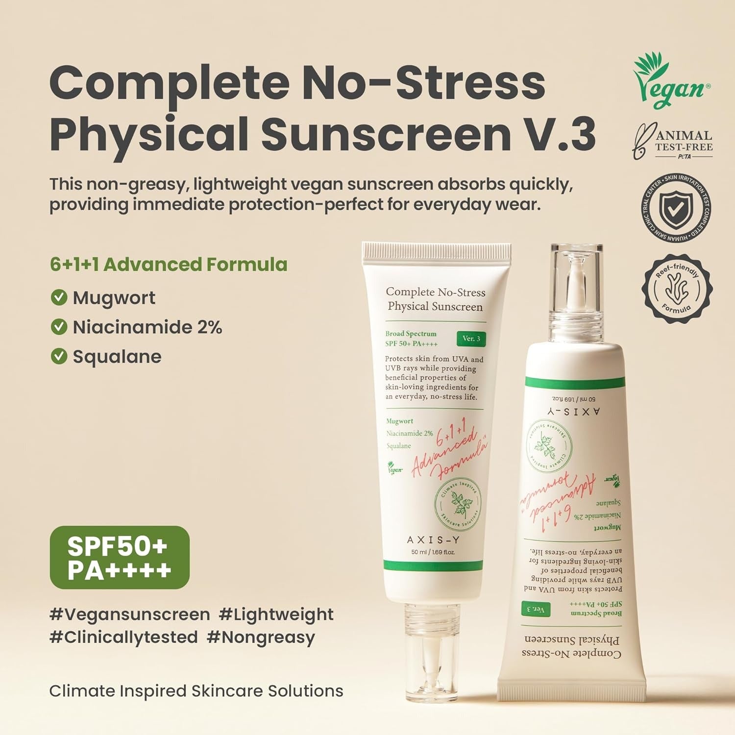 AXIS-Y - Complete No-Stress Physical Sunscreen - 50ml