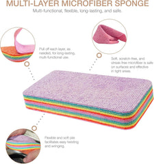 Rainbow Color Pot Dish Sponge Double Side Dishwashing Sponge
