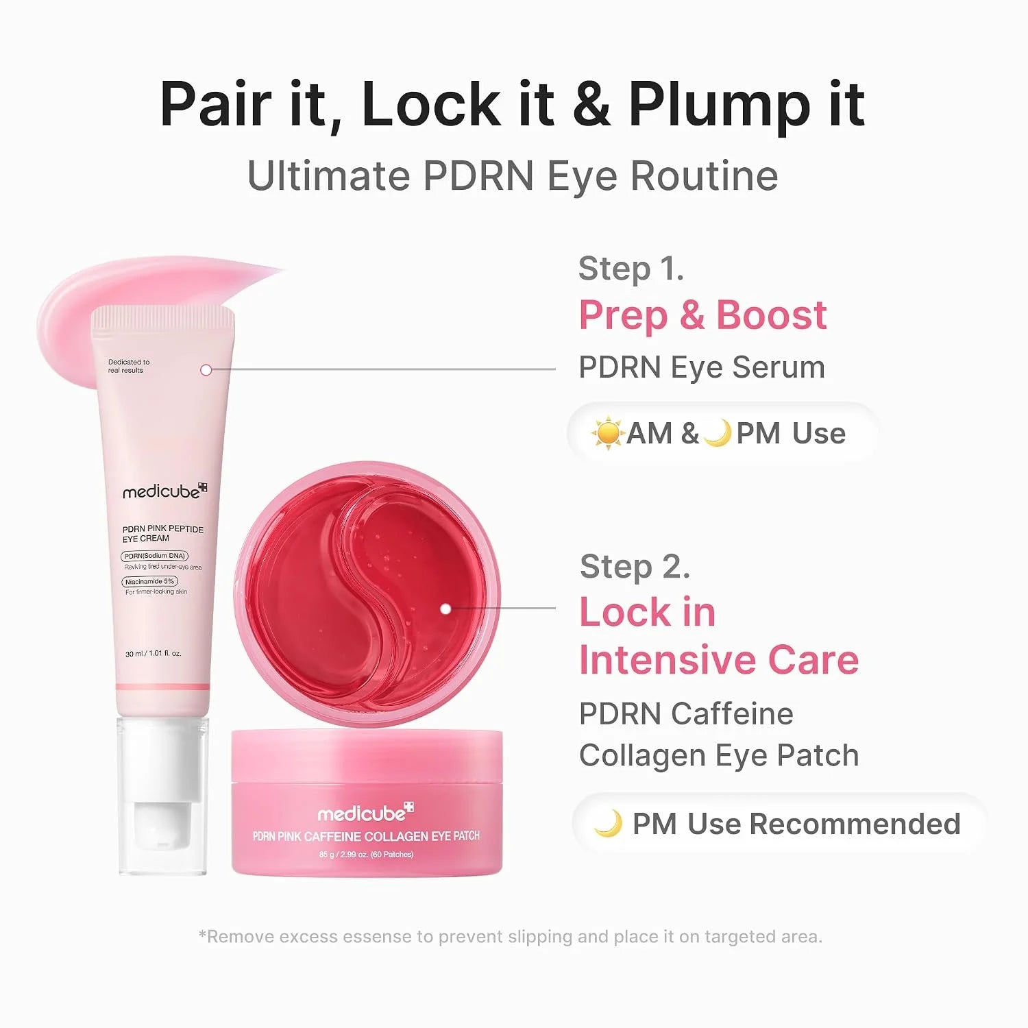 Medicube PDRN Pink Caffeine Collagen Eye Patch - 60 Patches