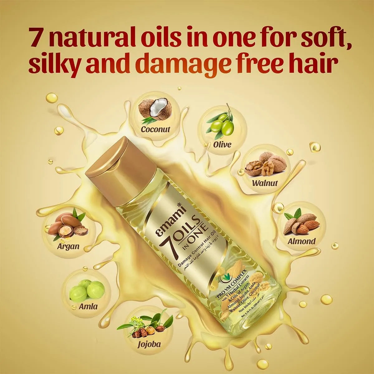 Emami 7 Oils in 1 - Damage Control Herbal Hair Oil - 200ml