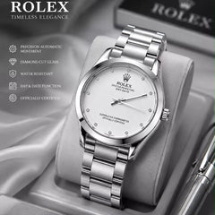 Rolex Men's Watch with Stylish Stainless Steel Chain- With Box