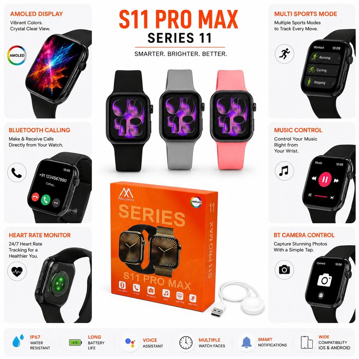 S11 Pro Max Smart Watch with AMOLED Display