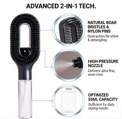 Wanmei  2-in-1 Water Mist Spray Hair Brush - All Hair Types - Each