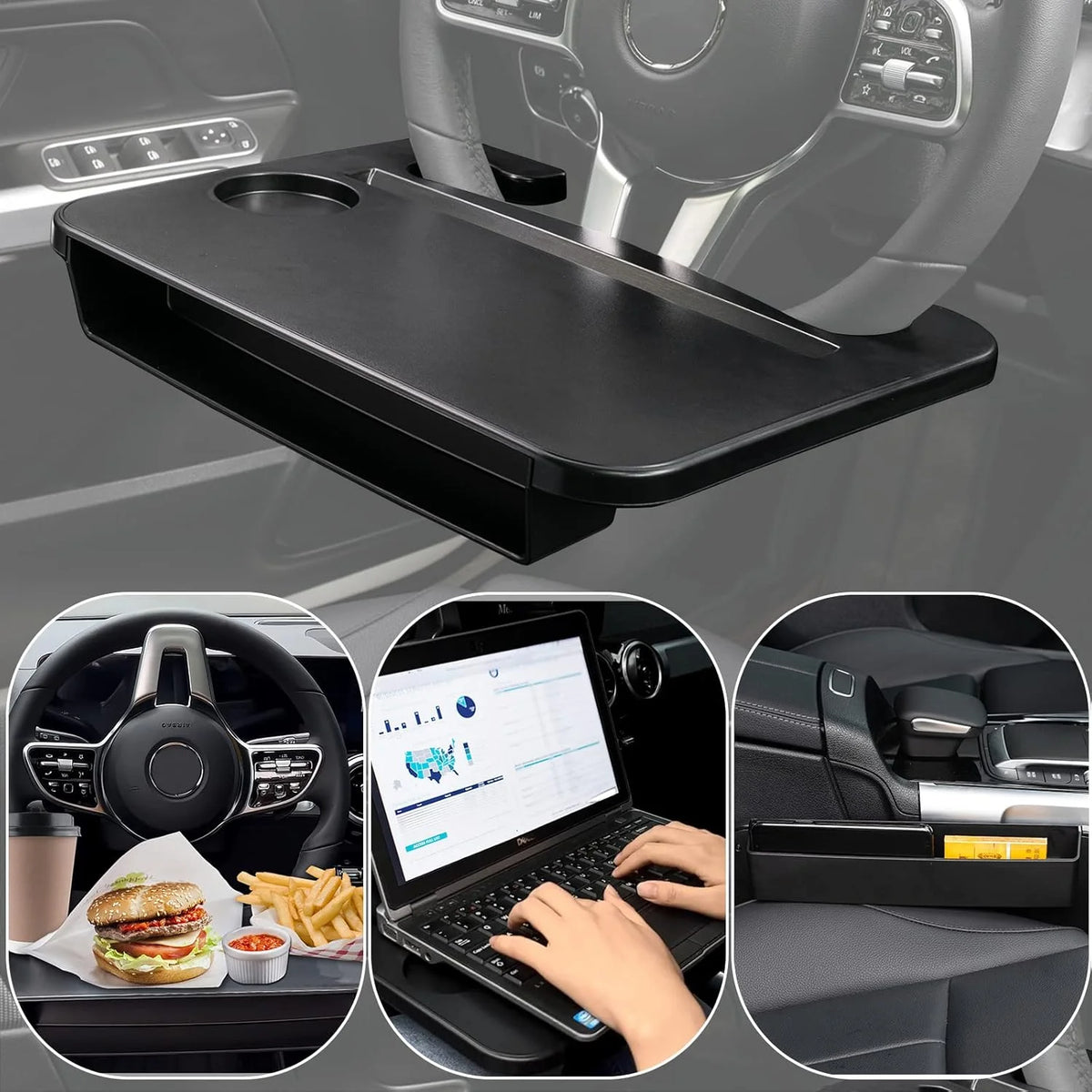 Portable Car Steering Wheel Tray