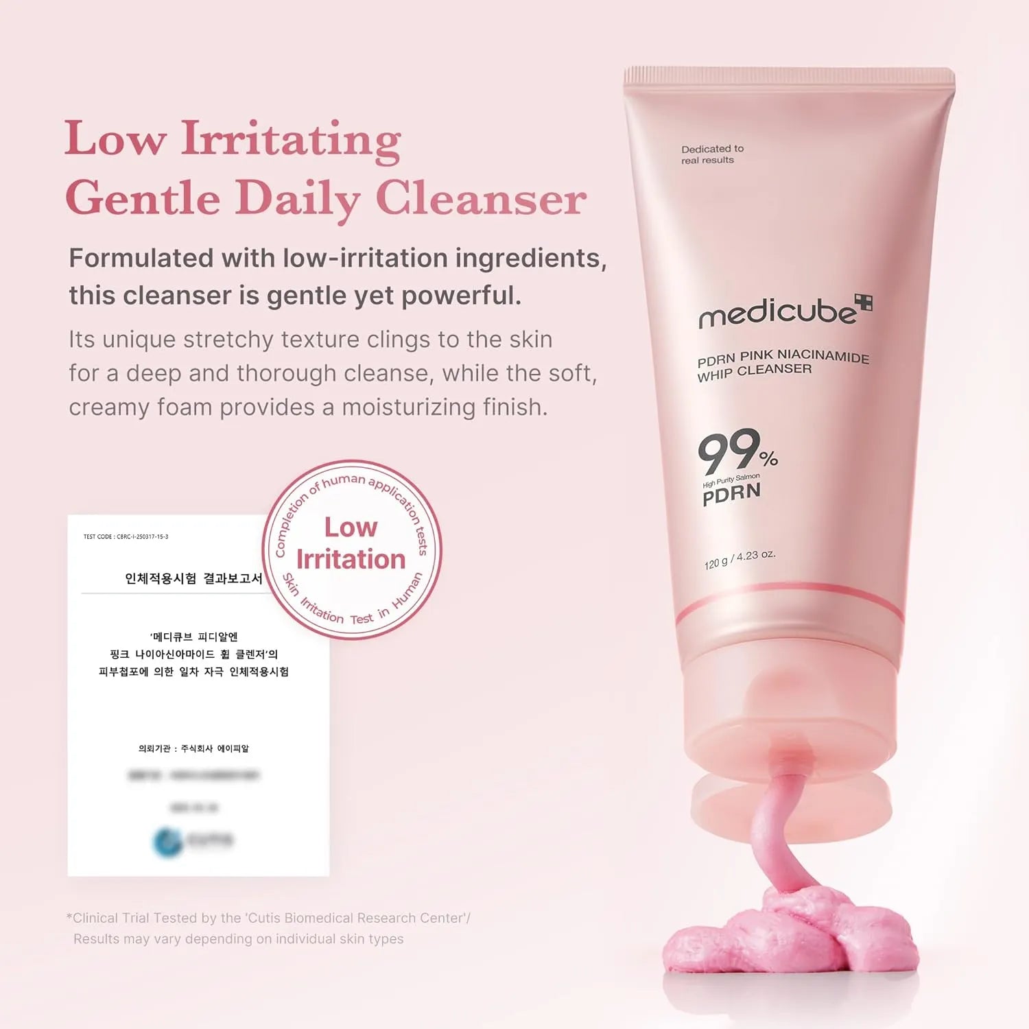 Medicube PDRN Pink Niacinamide Whip Cleanser - 120g - Made in Korea