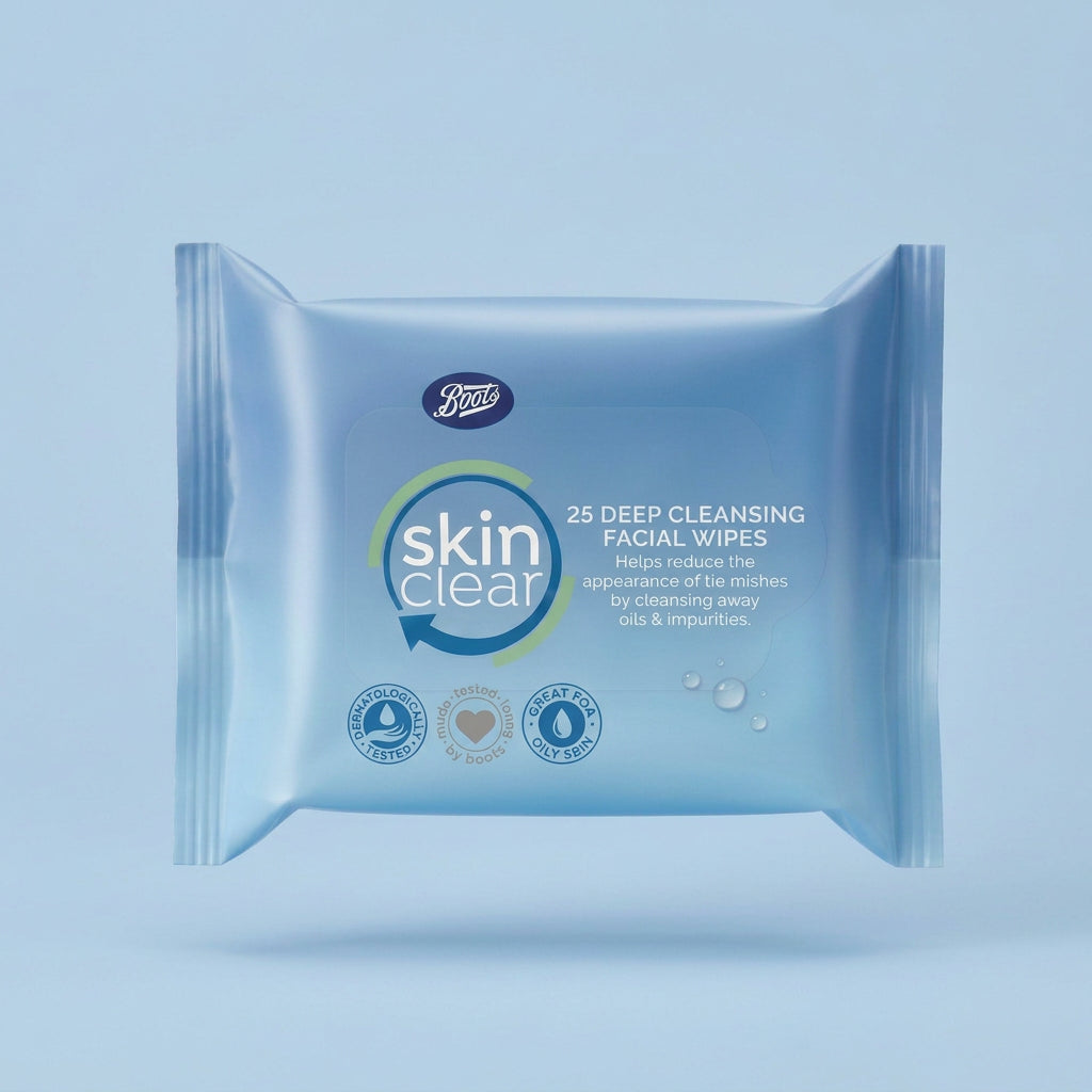 Boots Skin Clear 25 Deep Cleansing Facial Wipes - 25 facial wipes