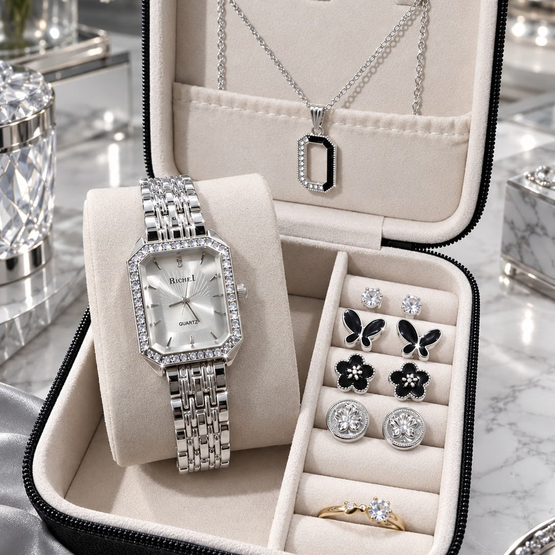 Richel women's quartz watch &  jewelry gift set - With Box